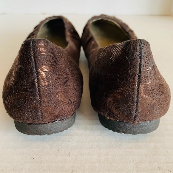 Yellow Box Brown Flats with Gold Accents - Picture 8 of 13